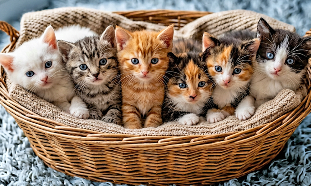 Basket of Beautiful Kittens